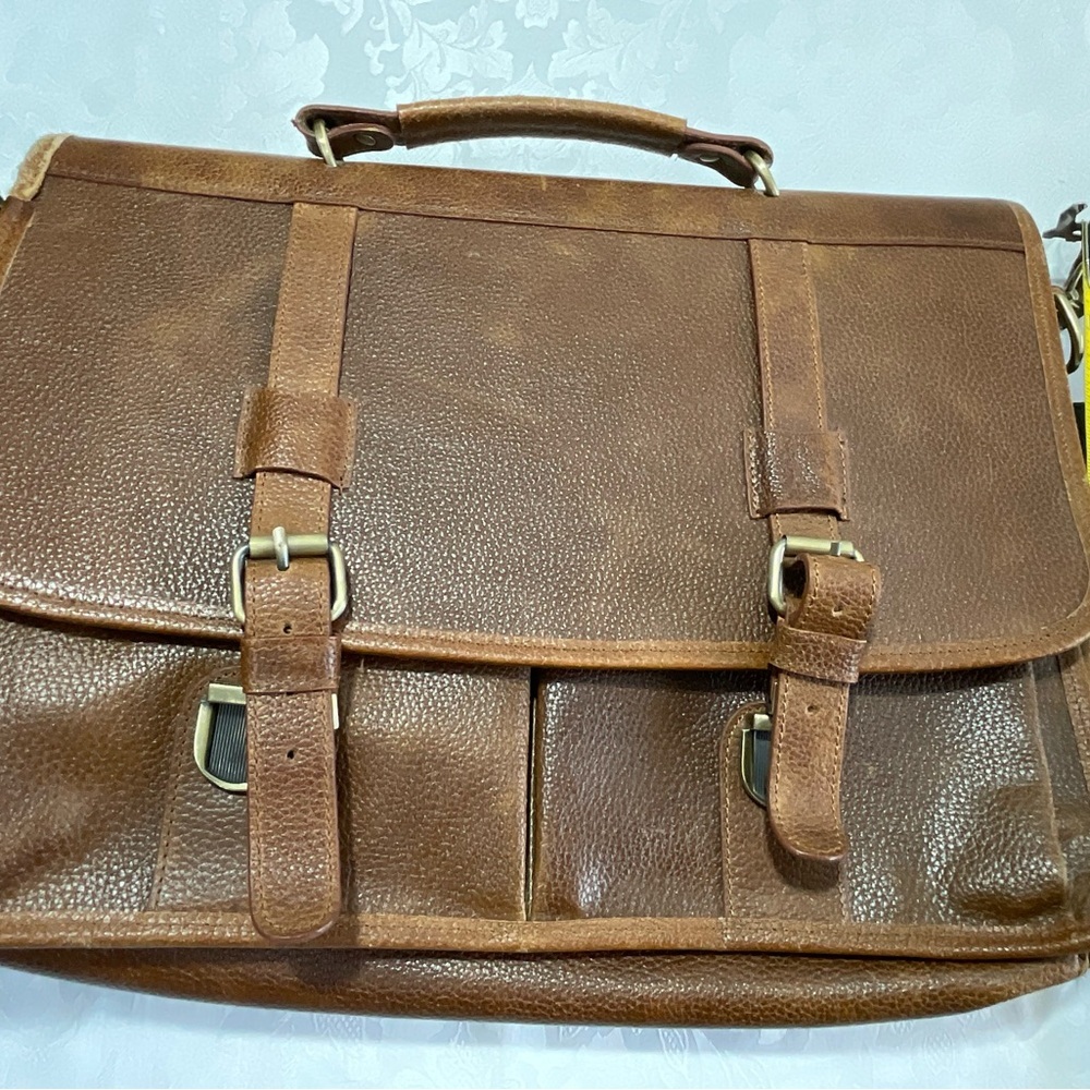 Ameri Leather Briefcase Satchel Messenger Laptop … - image 8